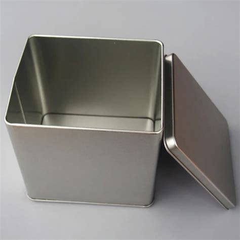 square tin box with lid